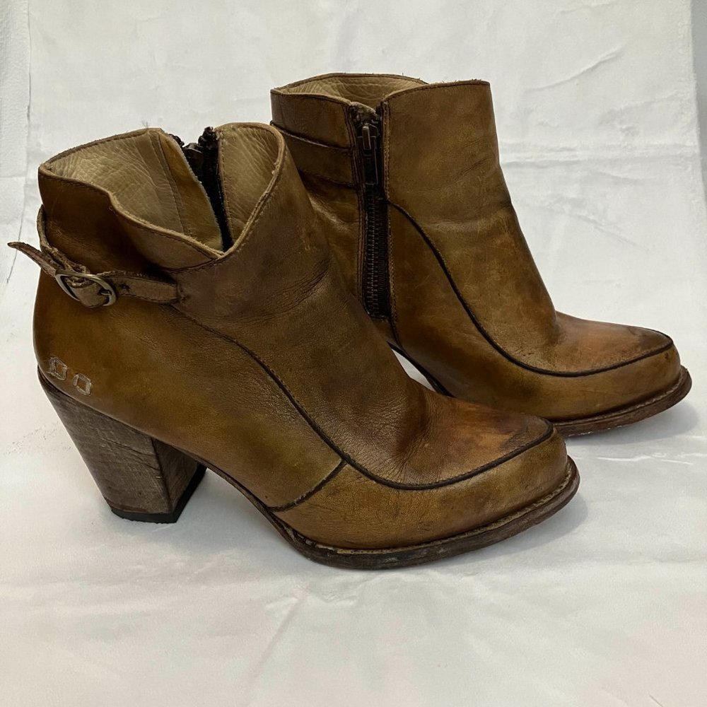 Bed Stu Isla Leather Ankle Boots Cobbler Series Size 8.5 Tan Rustic
